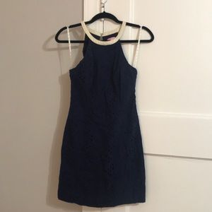 Lilly Pulitzer Pearl Shift Dress Navy Blue